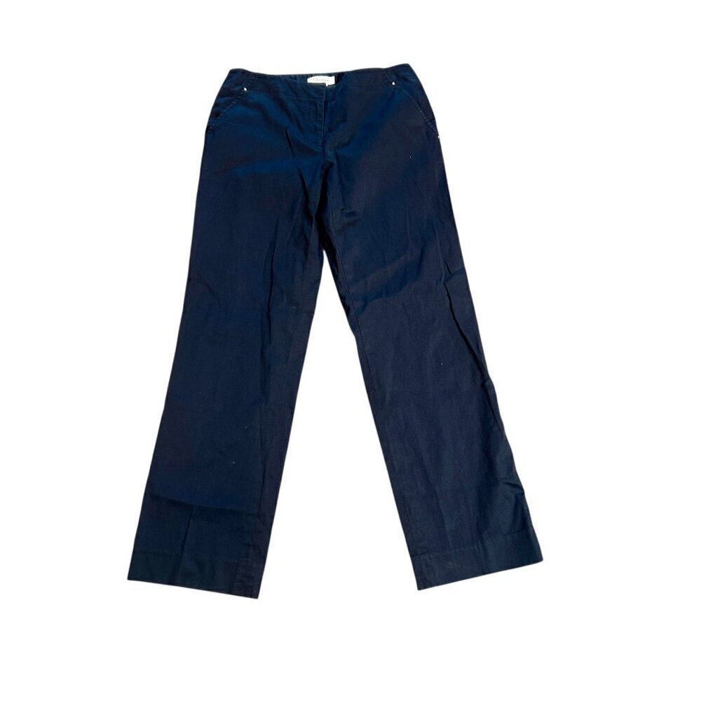 Calvin Klein Navy Blue Stretch Cotton CAnkle Straight Leg Pants Size 4